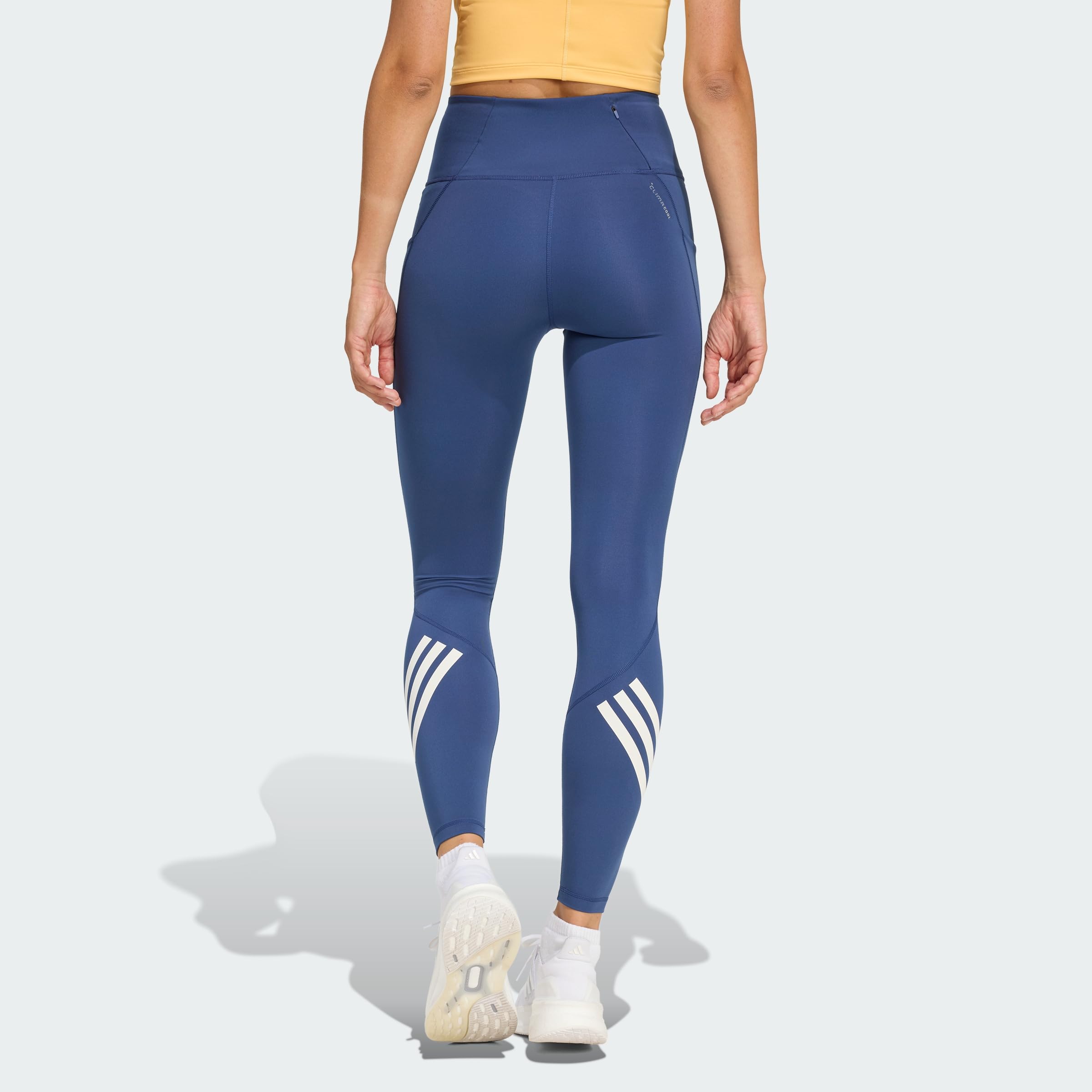 adidas Women's ADI365 Climacool 3 Stripes Running Full Length Leggings, tech indigo, L
