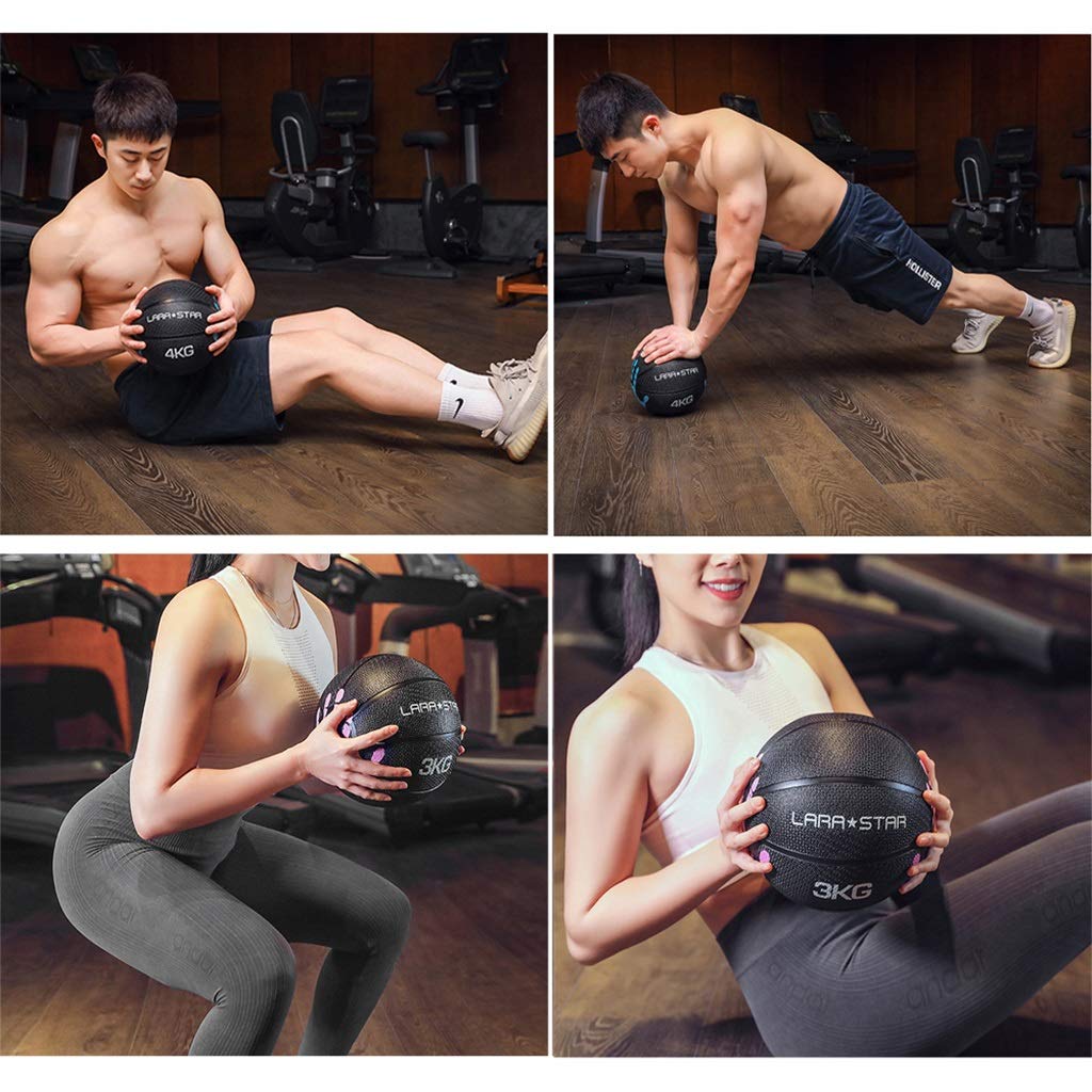 Balones medicinales Hua Aptitud Bola De Medicina, Pelota De Goma Maciza, Antideslizante Y Resistente A La Cintura Otoño-Y Bola Formación Abdomen, 1kg-10kg, 2 Estilos