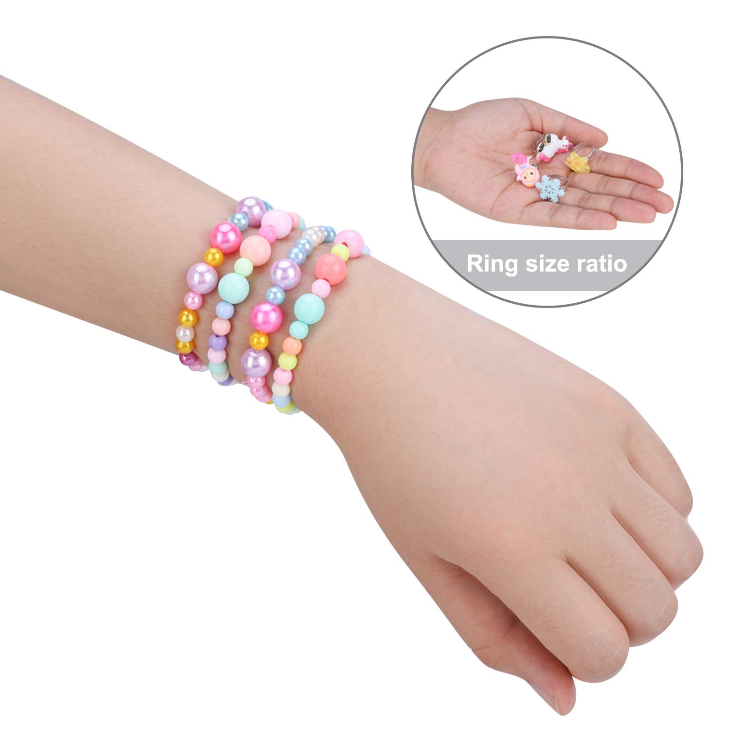 Bagues Boucles d'oreilles clip Bracelet 30 pièces Licorne sirène papillon Princess bijoux set fête Accessoire