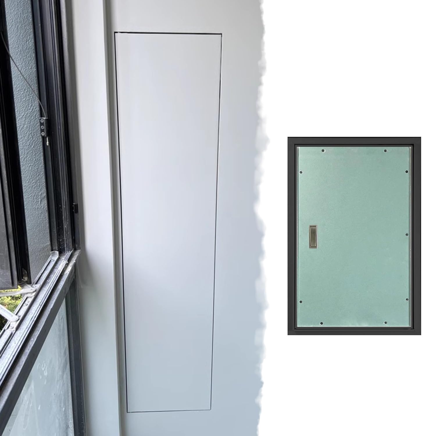 Panel de Acceso para Placas de Yeso Laminado con Marco de Aluminio, trampilla de inspección para Paneles de Yeso, Tapa de Orificio con Cerradura para Techo y Paredes.