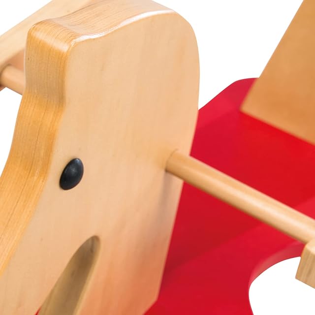 Foto 6 de 8 de roba Caballito de Madera Natural con Asiento Rojo + Anillo de Protección Extraíble