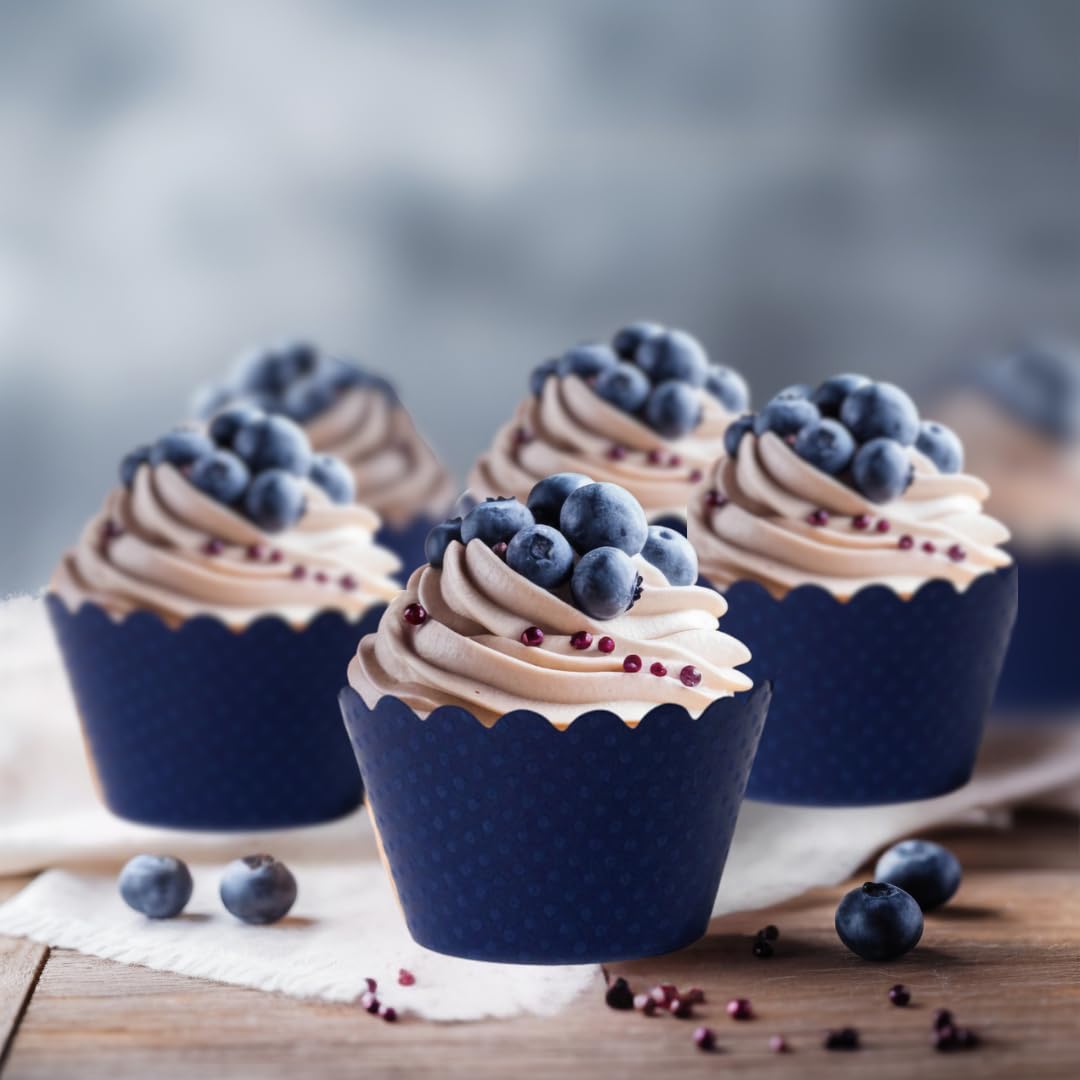 Dress My Cupcake Standard Navy Blue Cupcake Wrappers, Set of 100