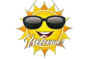 Summer Welcome Sign, Sun Theme Wooden Welcome Sign for Home Decorations and Party Accoutrements