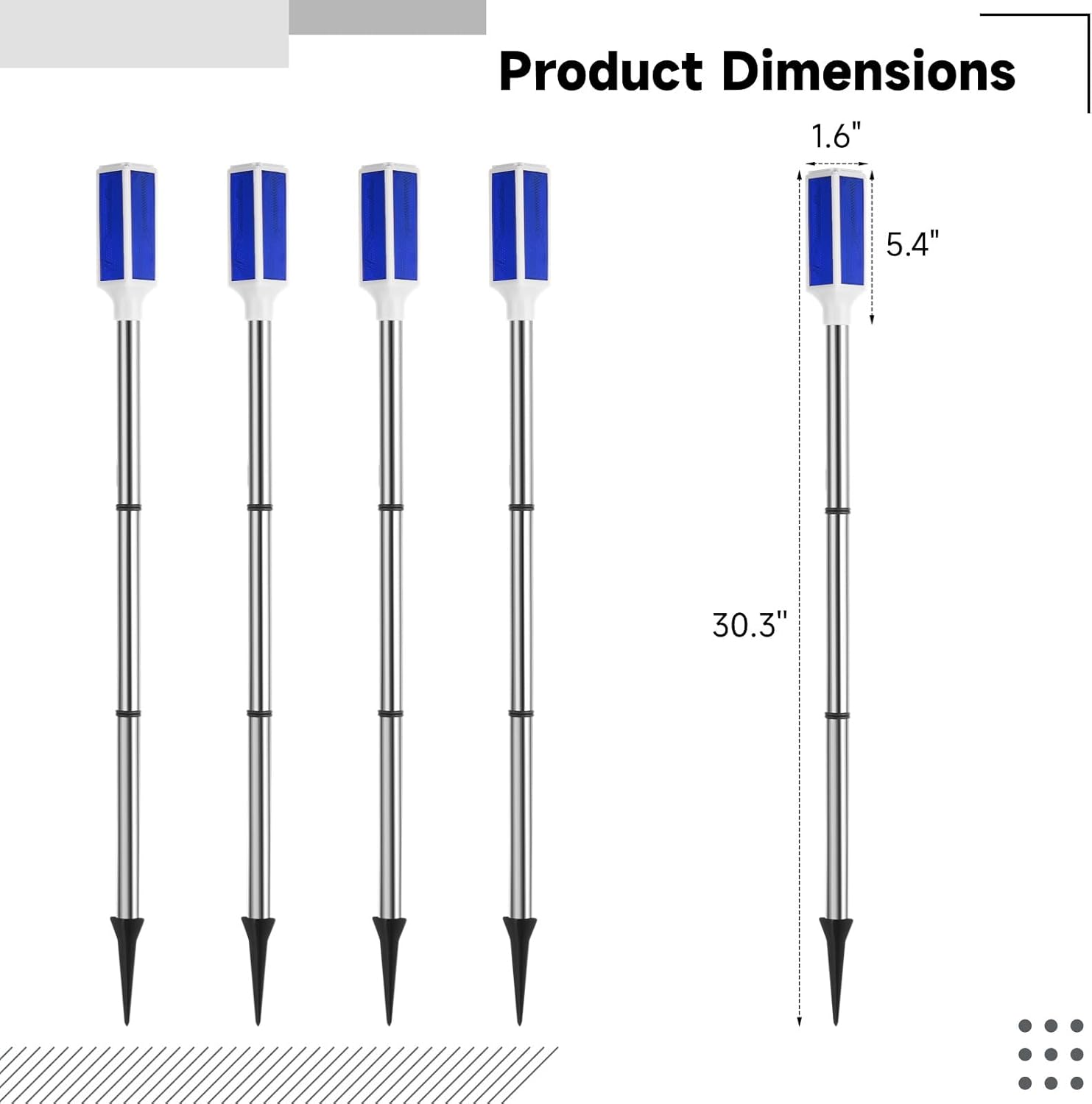 Joyibay 5 PCS Solar Powered Driveway Markers, Solar Warming Landscape Lights, Solar Outdoor Driveway Lights, Landscape Driveway Reflectors on Poles for Snow Road Yard (Blue)