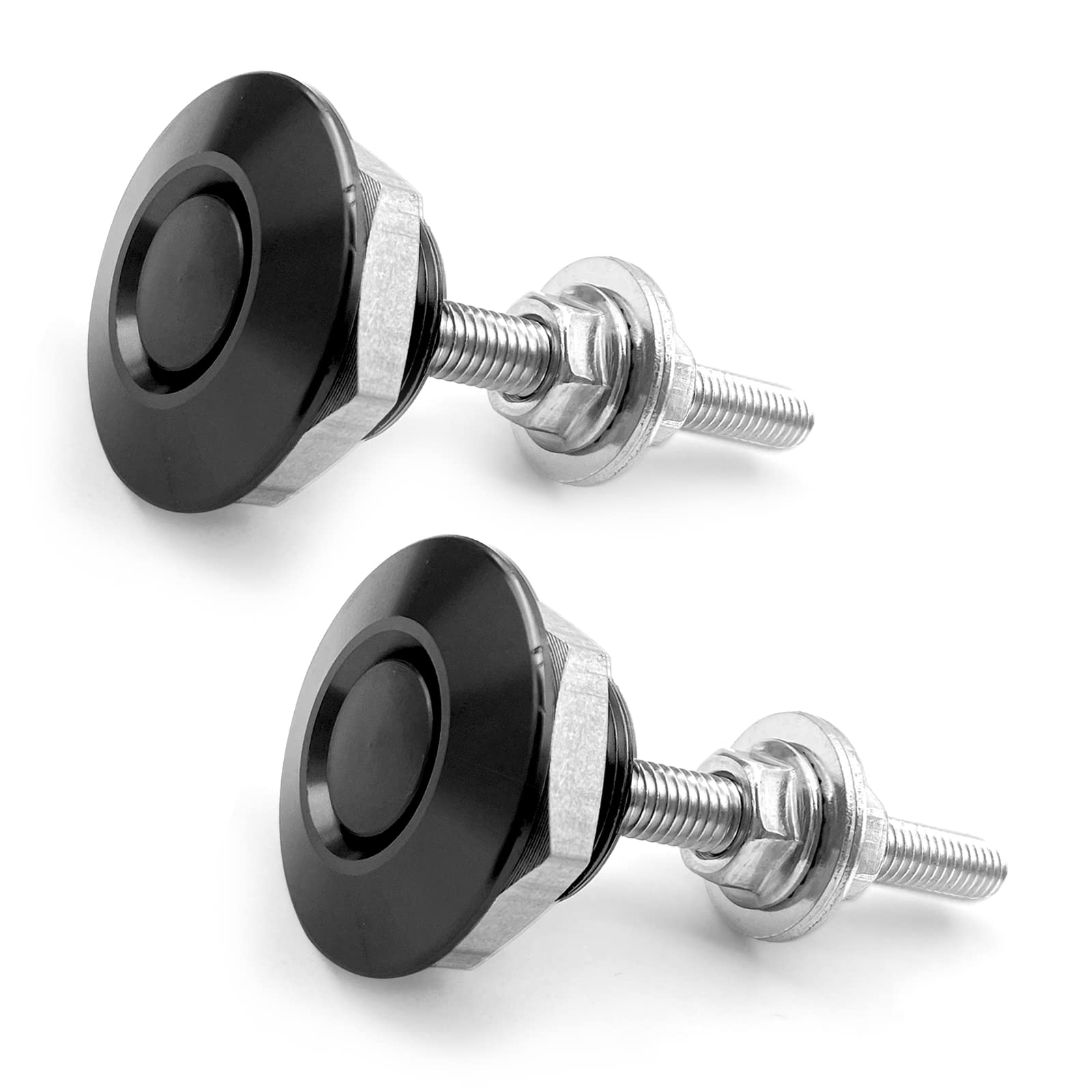 Quick Release Latch,2PCS Auto Carbon Fiber Print Mini Cover Lock,General Aluminum Auto Engine Button Cover,25/30mm, Modified Auto Racing Mini Cover Lock (Black)