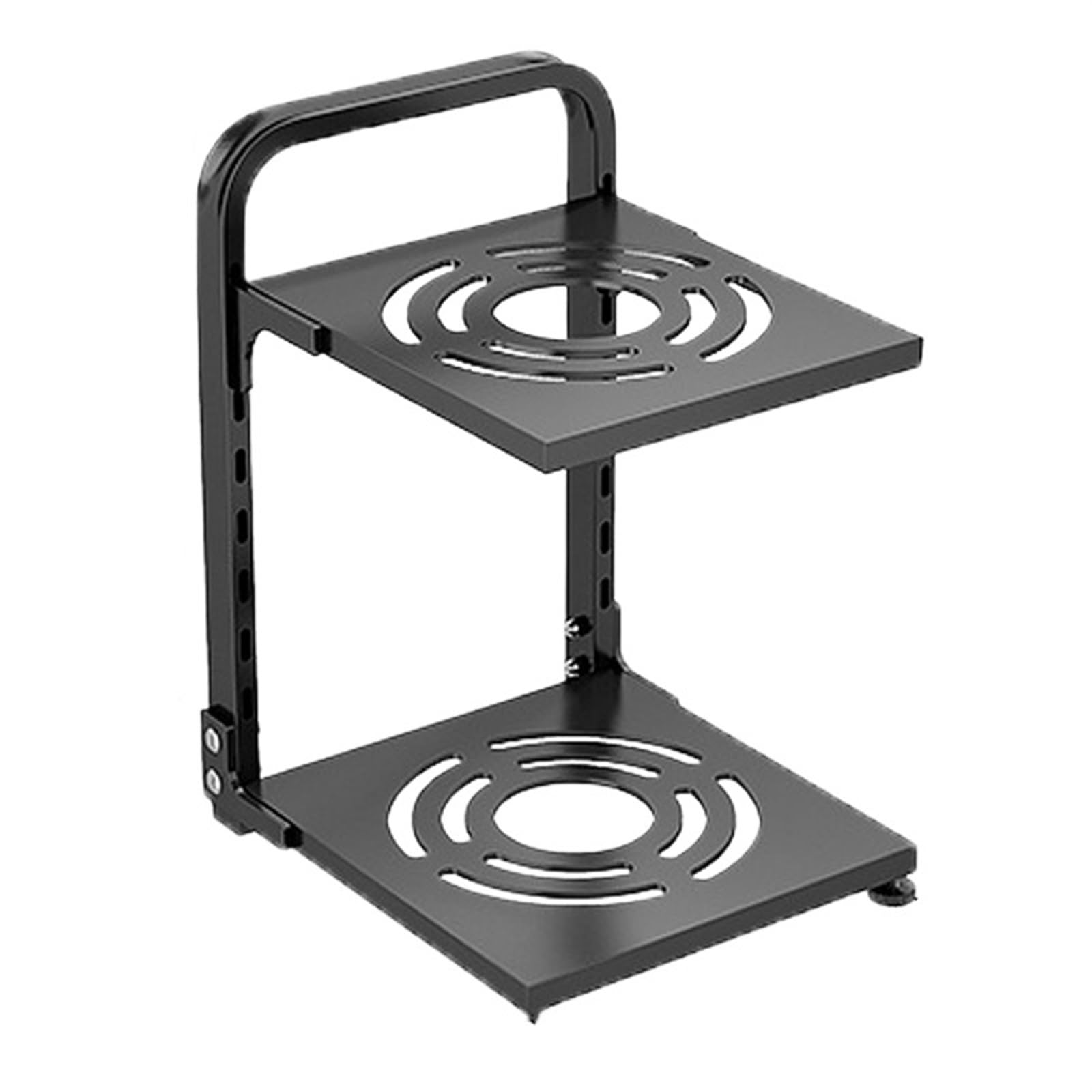 YXINAER Pots and Pans Organizer Pot Rack Storage Special Multi-layer Adjustable Cabinet Pantry(2 LAYERS BLACK)
