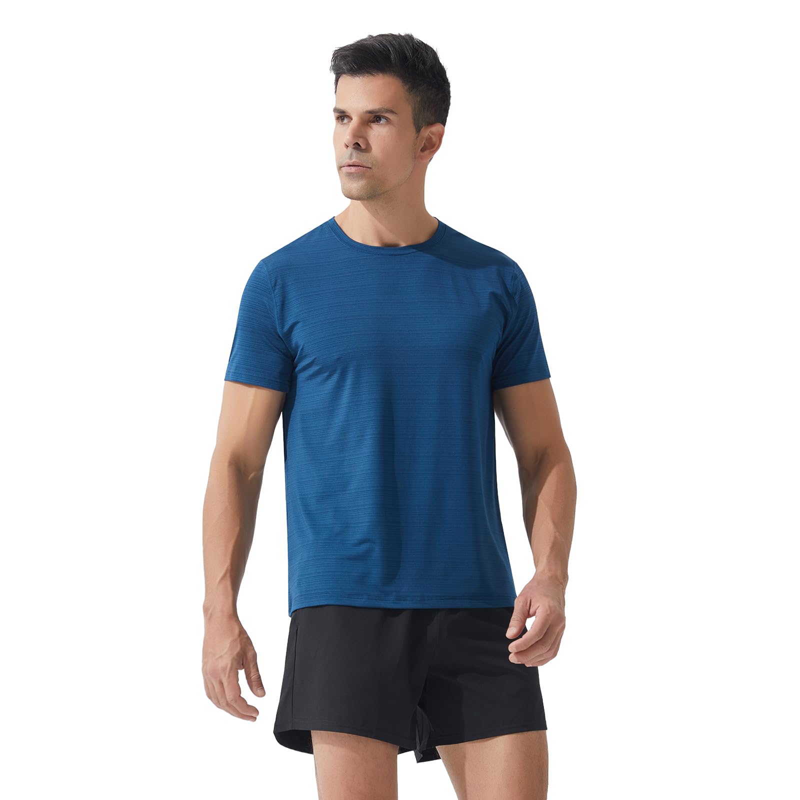 TOPTIE Lot de 5 t-shirts de sport à manches courtes pour homme
