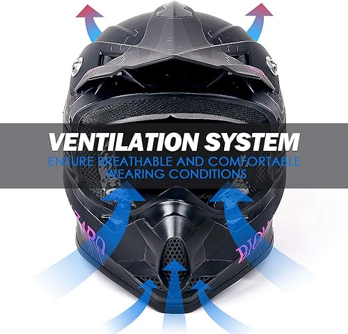 Miniatura 7 de Orthrus Casco para adultos y jóvenes con certificado DOT para motocross, ATV, motocross, motocicleta todoterreno (BIO-rosa, S)
