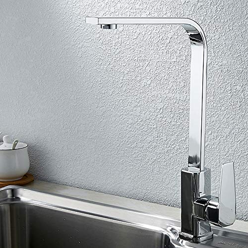 Robinet d'eau chaude et froide mitigeur évier cuisine cuivre argent