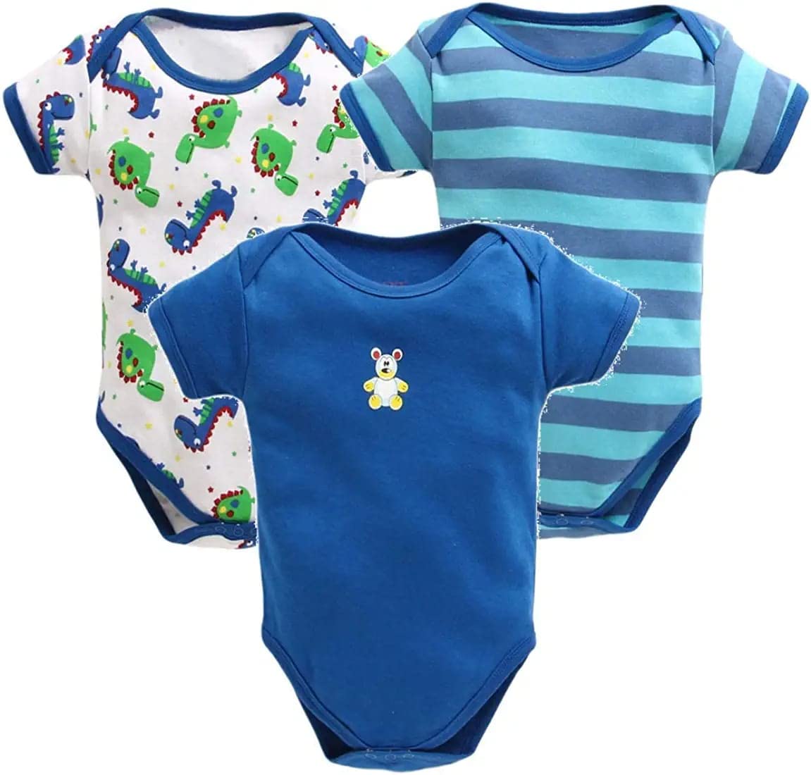 GenericKingBorn 100% Cotton Rompers/Sleepsuits/Jumpsuit/Night Suits for Baby Boys & Girls, Infants, New Borns Pack Of 3