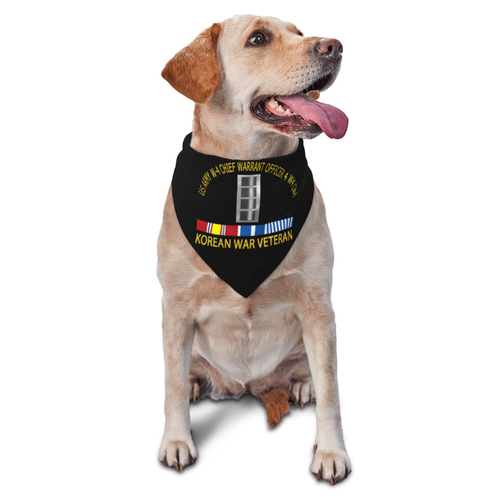 US Army W-4 Chief Warrant Officer 4 W4 CW4 Korean War Veteran Dog Scarf Pet Bandana Cat Pet Bibs