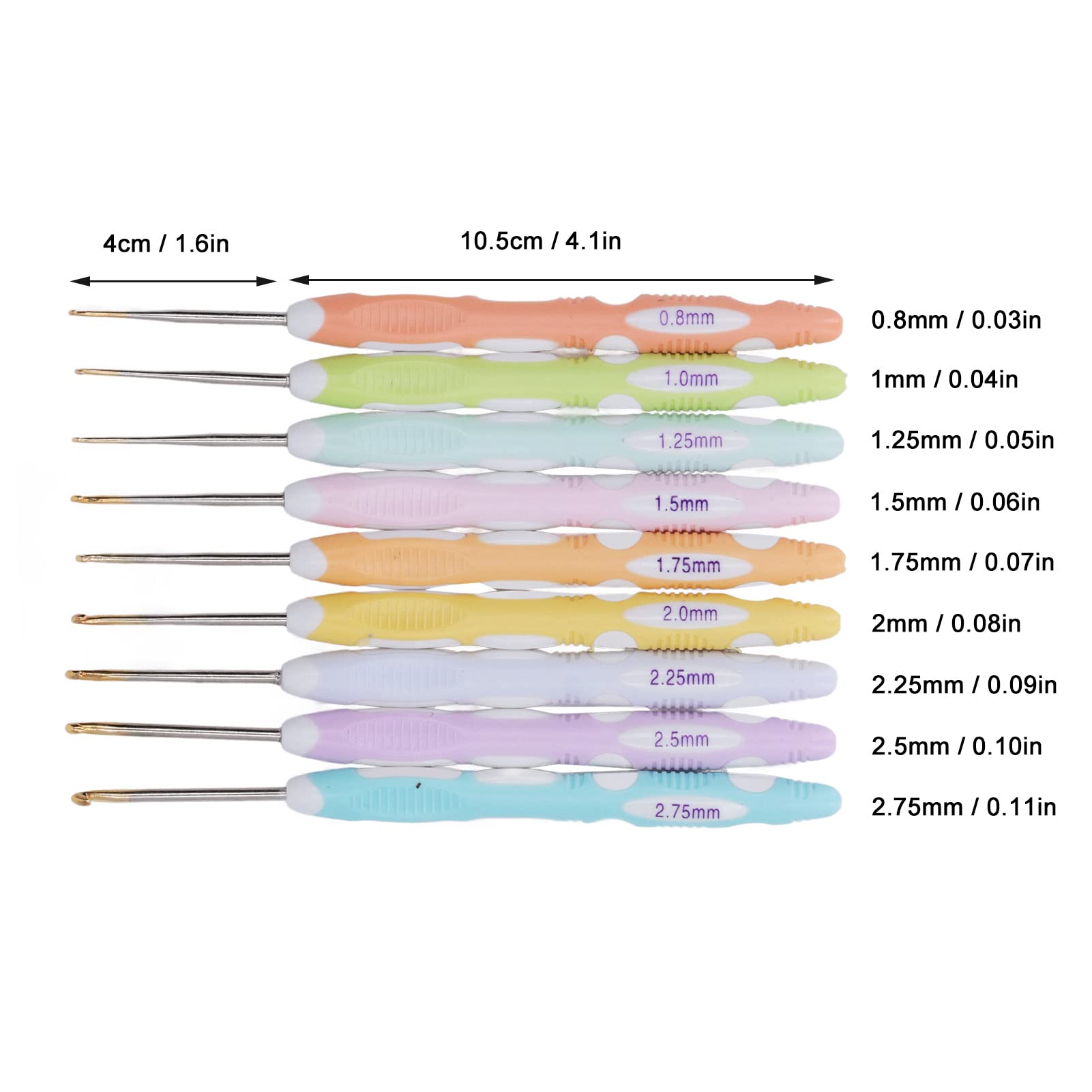 Crochet Hooks Kit Omic, 9pcs Aluminum Professional Portable Omic, Knitting Ergonomic Needles for Craft Yarn Set 0.8mm to 2.75mm