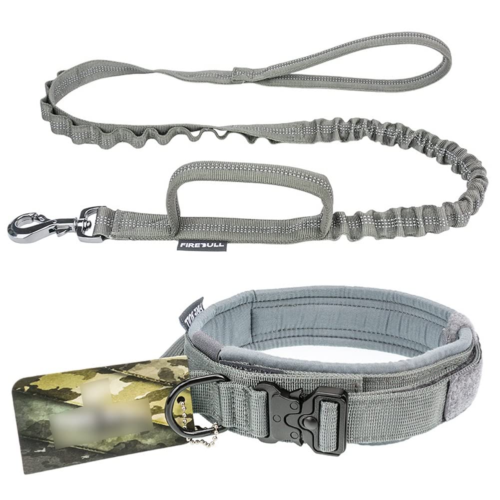 Dog Collar, Pet Collar, Dog Outdoor Tactical Training Leash Set, Tough Nylon Tactical Collar Leash