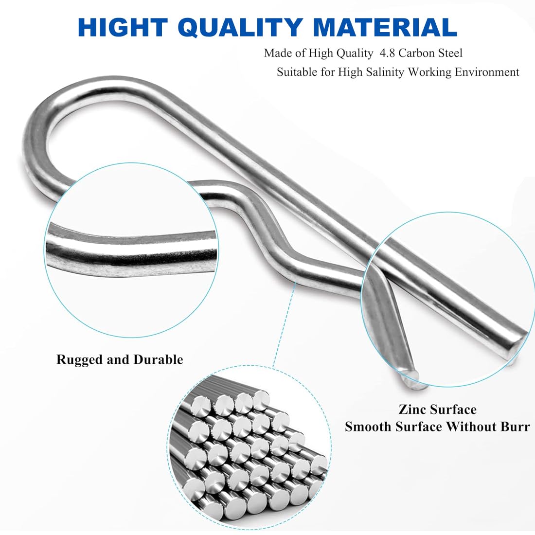 Set di 100 Pezzi Coppiglie Spaccate, Assortimento Completo per Manutenzione Trattori Auto Rimorchi, Scatola Resistente