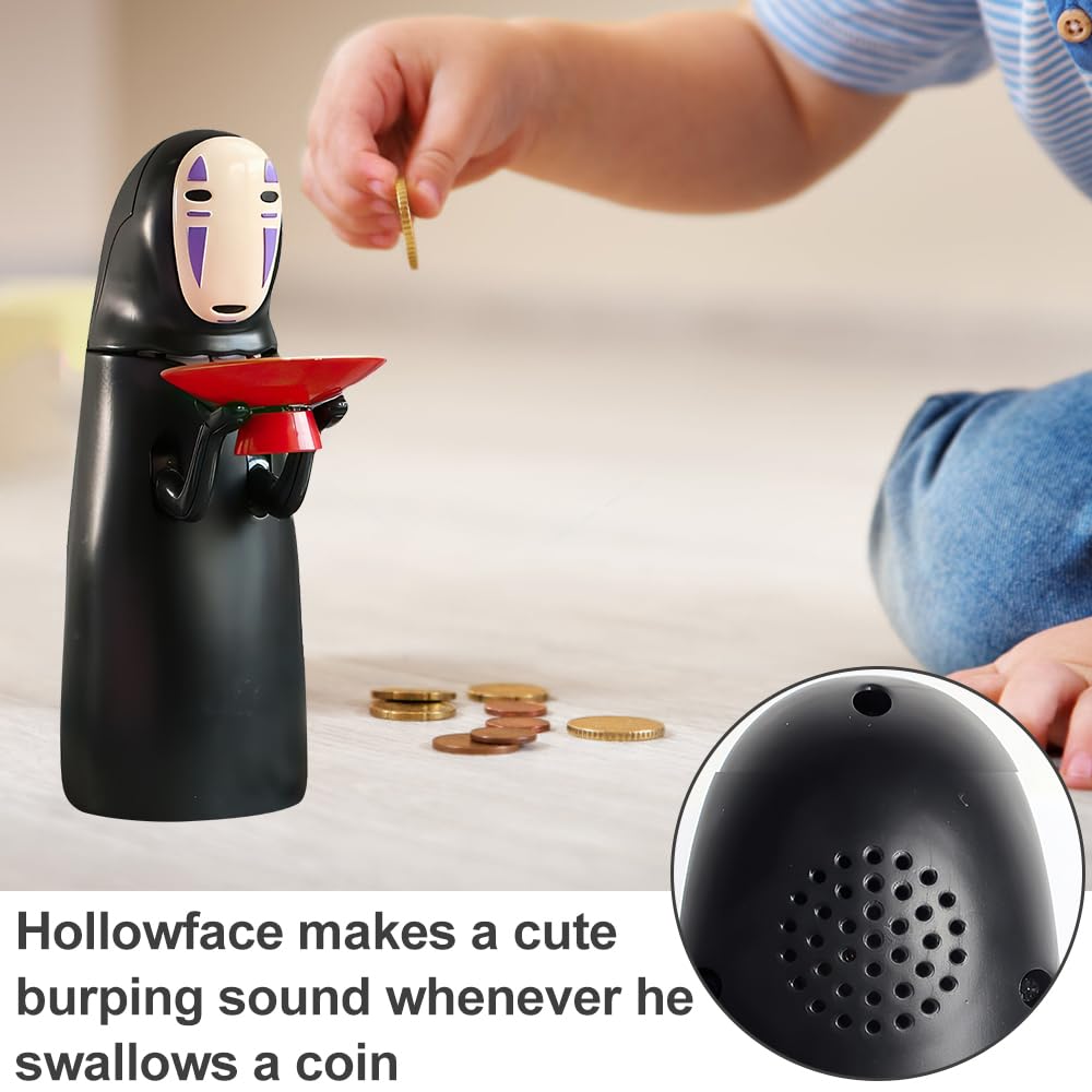 Lotvic Anime Monete Salvadanaio, Salvadanaio Elettronico con Effetto Sonoro Singhiozzo, Deglutizione Automatica delle Monete Creativo, Salvadanaios per Bambini e Decorazioni per la Casa