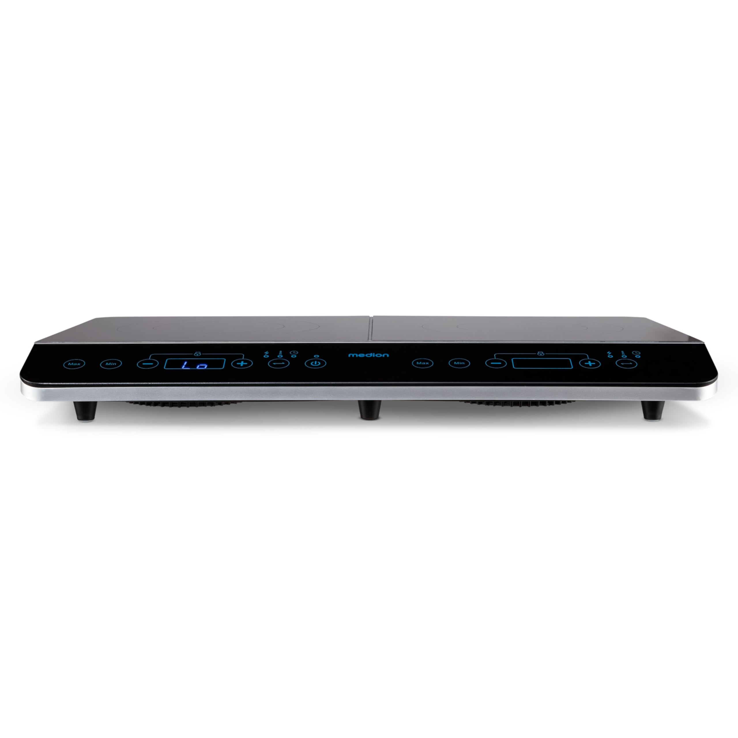 MEDION MD 15324 Doppel-Induktionskochplatte, 3500 Watt, Zwei Kochplatten, 10 Temperaturstufen, LED Display, schwarz