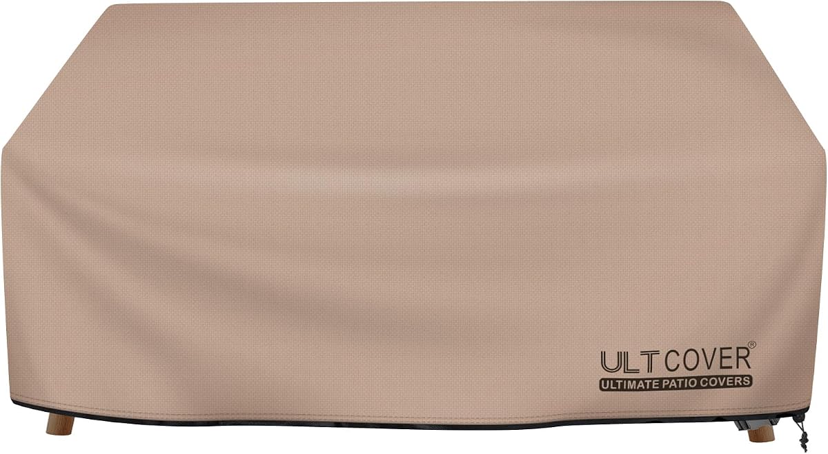 ULTCOVER Waterproof Patio Sofa Furniture Cover 90W x 40D x 35H inch | Heavy Duty 600D Polyester, UV Resistant, Fits Outdoor Deep Seat Bench, Loveseat & Couch