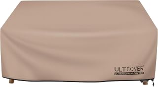 ULTCOVER Waterproof Outdoor Sofa Loveseat Cover 62x40x35 Inch - Deep Seat Bench Protector, Windproof UV Resistant Patio Furniture Cover