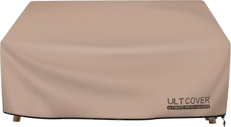 ULTCOVER Waterproof Patio Sofa Furniture Cover 90W x 40D x 35H inch | Heavy Duty 600D Polyester, UV Resistant, Fits Outdoor Deep Seat Bench, Loveseat & Couch