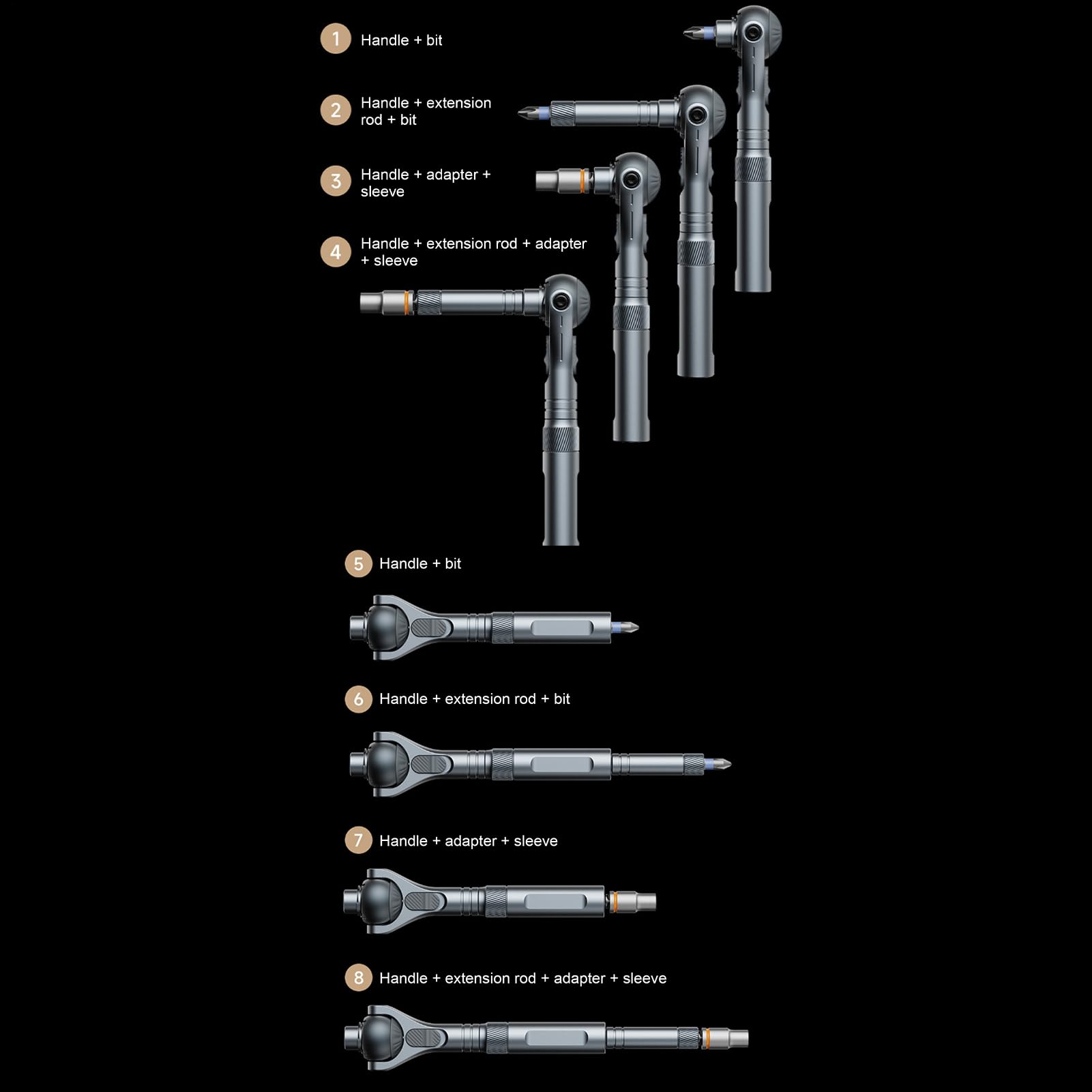 Kit à cliquet, jeu de tournevis à cliquet de rotation 180 °, 40 bits de précision, outil de réparation multifonctionnel, automobile et matériel complet pour l'entretien des voitures véhicules