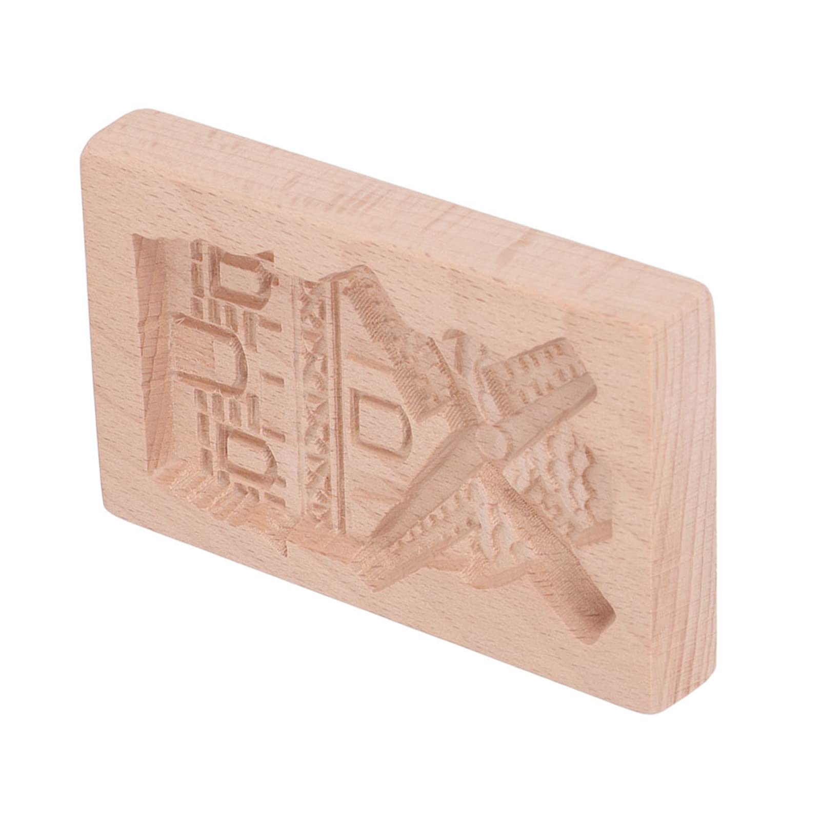 SIXRUN Keksform aus Holz, Buchenholz-Keksform, Wiederverwendbar, Waschbar, Kekspresse, Stempelform mit Geschnitztem Muster, Glatte Freigabe Zum Backen von DIY-Keksen und Lebkuchen in der Küche (#2)