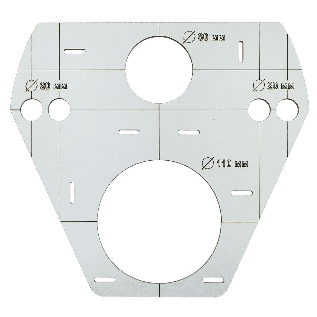 Plantilla, patrón, marcador de orificios para bastidor Geberit WC SENDI noVa TEMPLATE - Plantilla de trazado para soporte de inodoro - Soporte para inodoro suspendido - para agujeros de azulejos