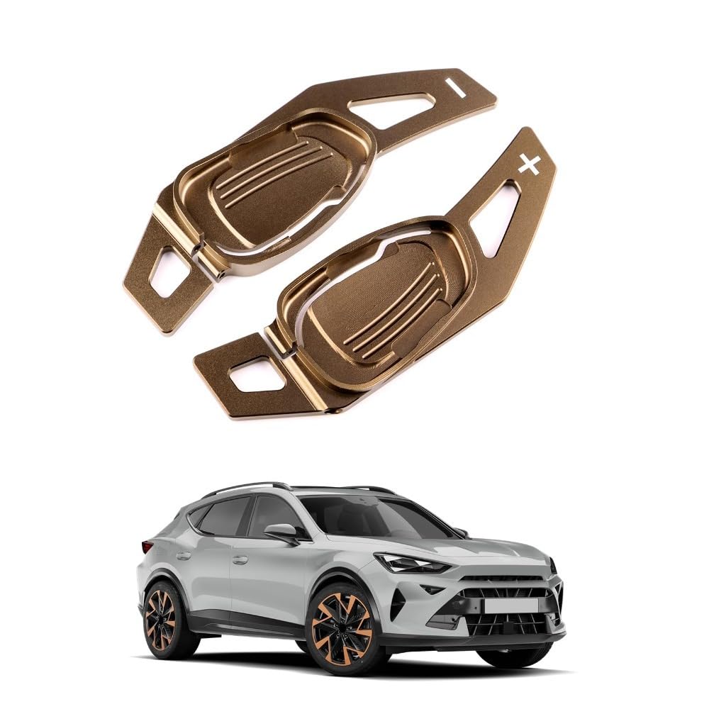 MAUXpIAO Aluminium Shift Paddle Extensions, for Seat Cupra Leon, Ateca, Formentor (2021-2025), Steering Wheel Paddle Shifter Accessories, Pack of 2 fgds/Brown/A