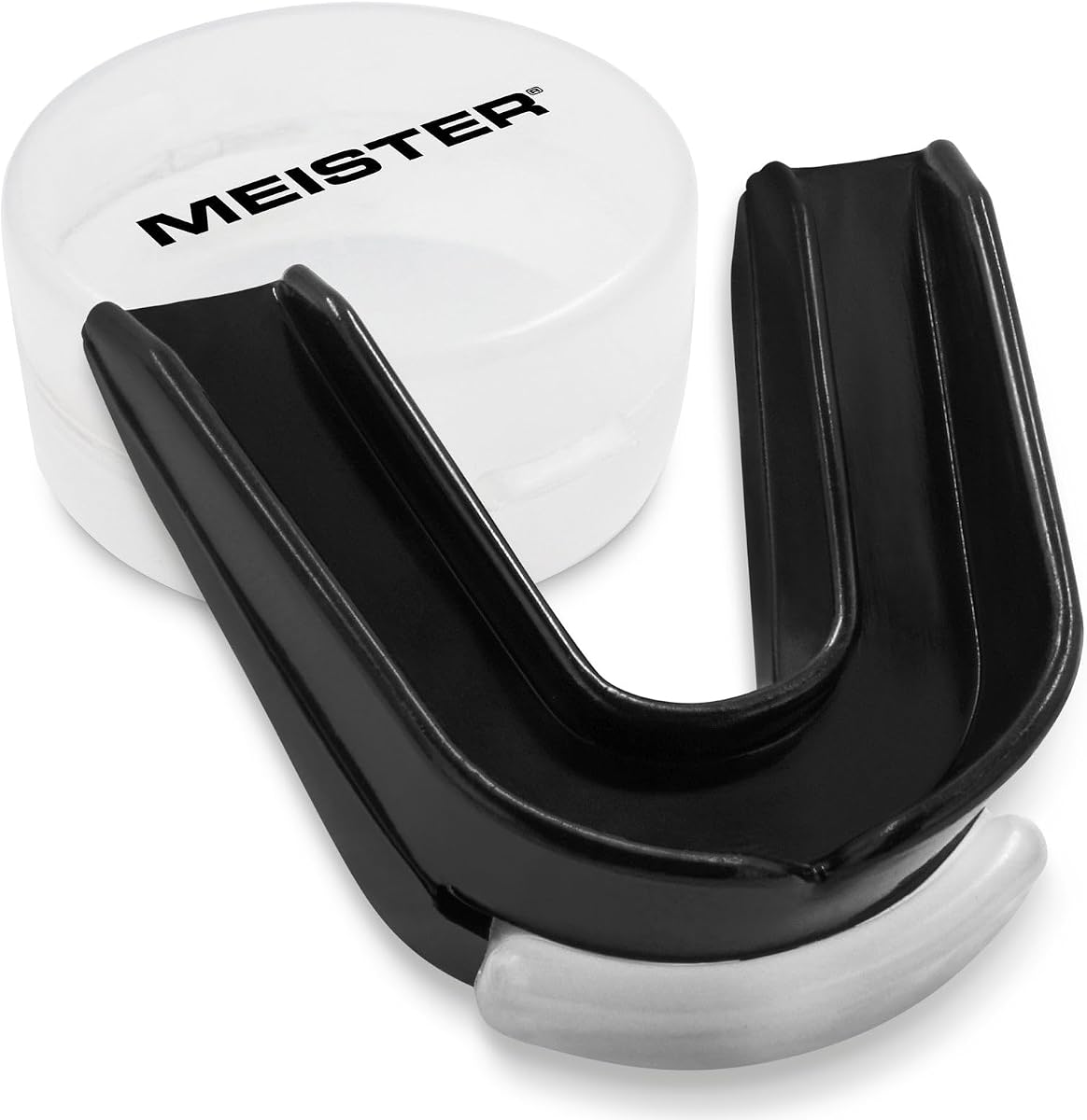 Meister Moldable Double Mouth Guard w/Case - Black | Custom-fit design, upper and lower teeth protection for MMA, boxing and contact sports