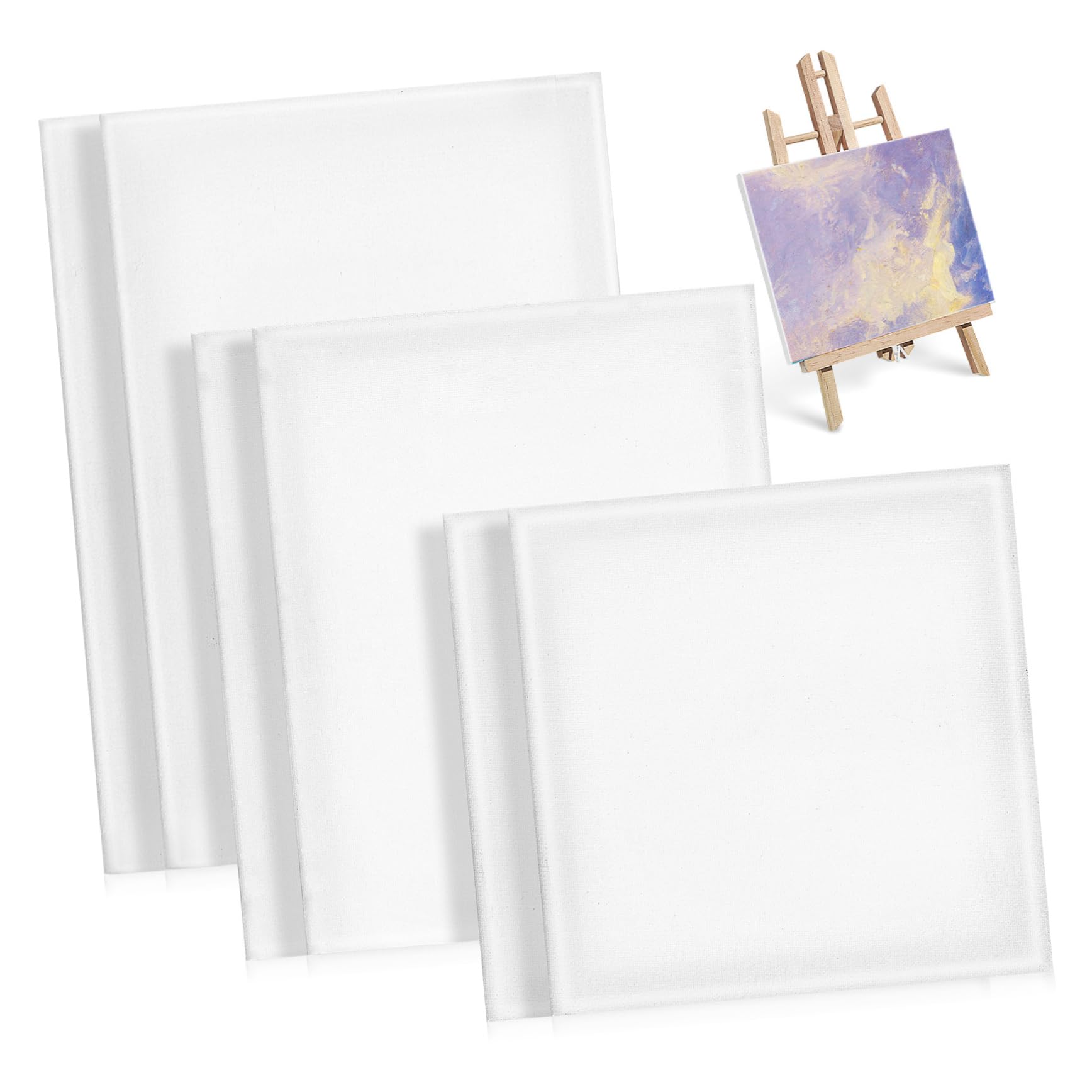 Lienzos cuadrados para pintar al óleo pack de 6 paneles DOITOOL de marcos artísticos