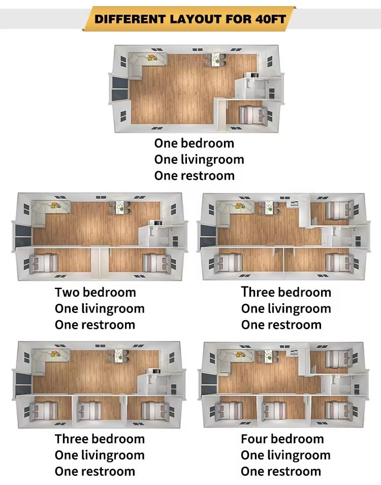 Modern Prefab Expandable Tiny Villa, 20ft Portable Foldable Container House Bedrooms, Fully Furnished Modular Home with Kitchen Bathroom,Luxury Prefabricated Cabin for Family Living or Vacation Rental - Image 6