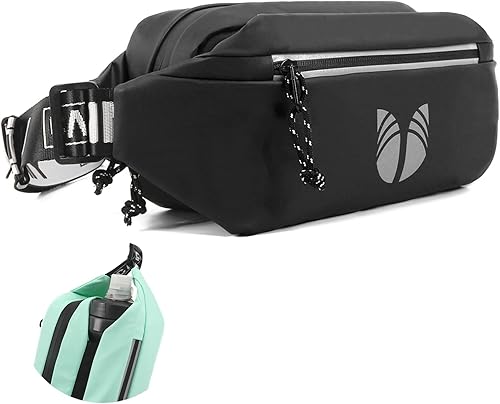 Riñonera con soporte para botella de agua cintura para mujeres y hombres bolsa cruzada grande a la moda impermeable para correr senderismo viajes