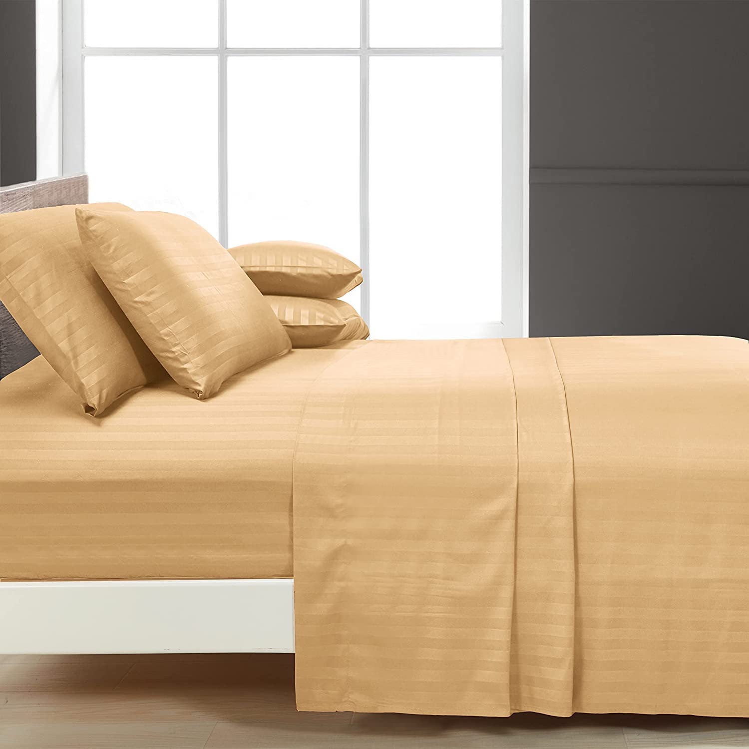 600 Thread Count Egyptian Cotton Sheet Set - 4 Piece King Size With Deep Pocket Fitted Sheet