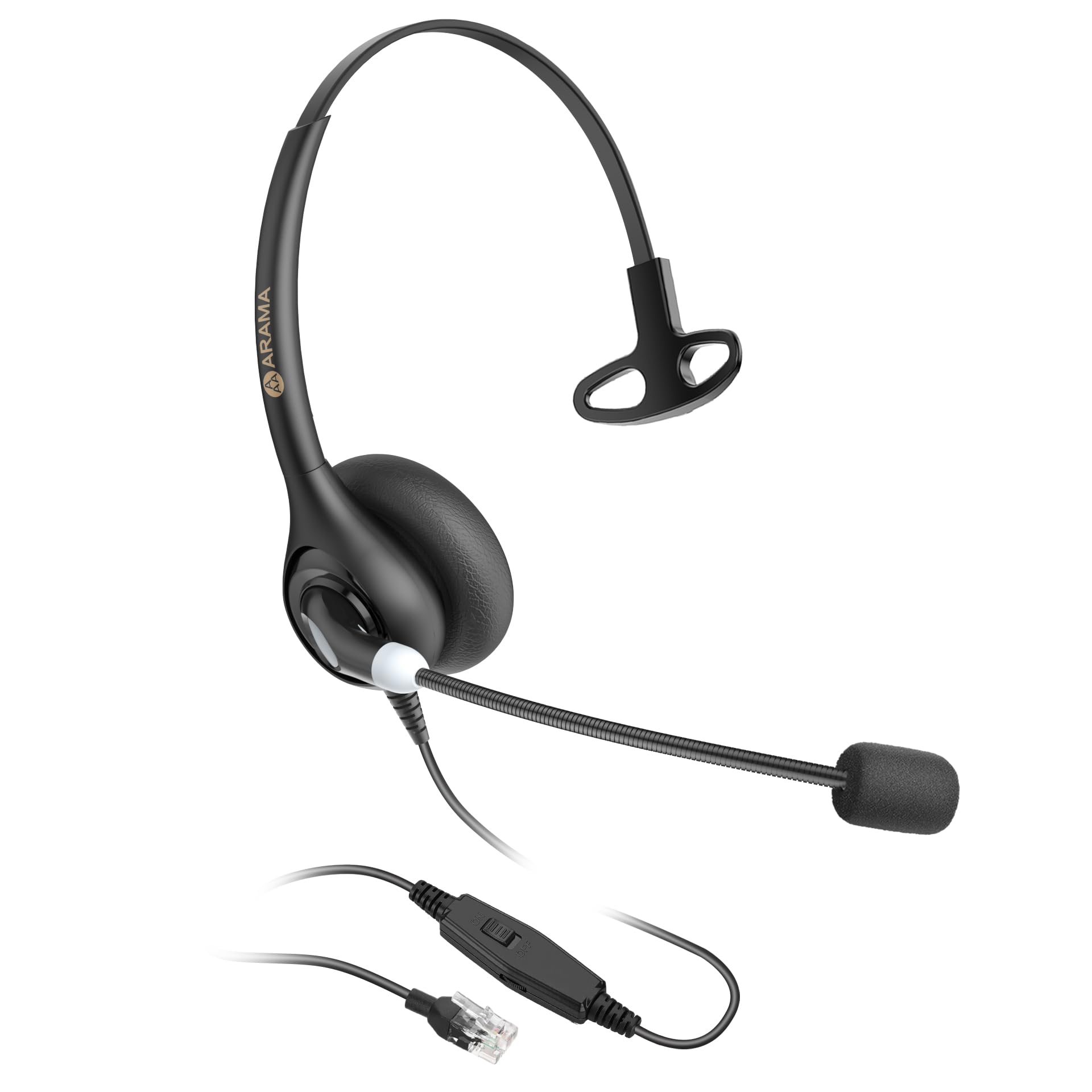 Phone Headset with Noise Canceling Mic & Mute Switch RJ9 Telephone Headset Compatible with Yealink T42S T46S T48S Ehs36 Avaya 1608 9608G 9611G Grandstream