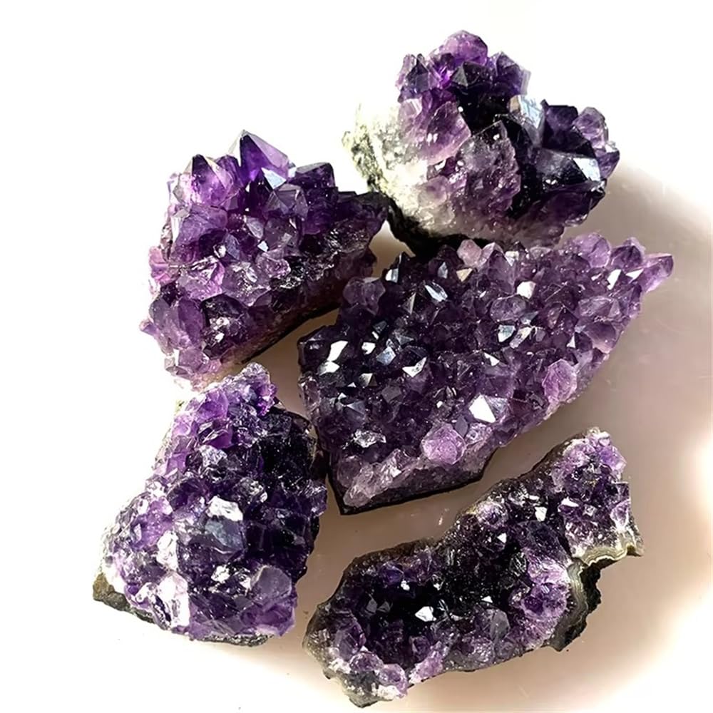 1 racimo de amatista púrpura cruda cuarzo, 85-100 g, piedra rugosa, racimos geodas for decoración del hogar
