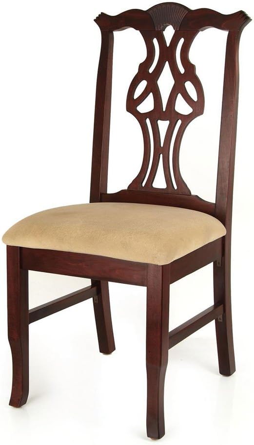 Beechwood Mountain Fully Assembled Chippendale Side Dining Chair in Medium Oak Finish
