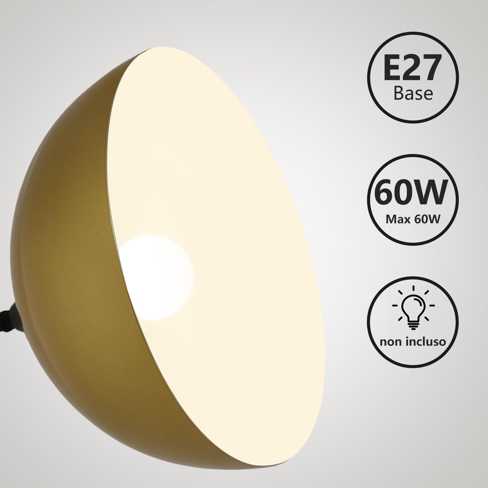 Tomshine Nowoczesne złote żelazne żyrandole, dwa zestawy półokrągłych żyrandoli, Ø 30 cm, wzornictwo przemysłowe, podstawa E27, nadaje się do kuchni, jadalni, salonu i korytarza