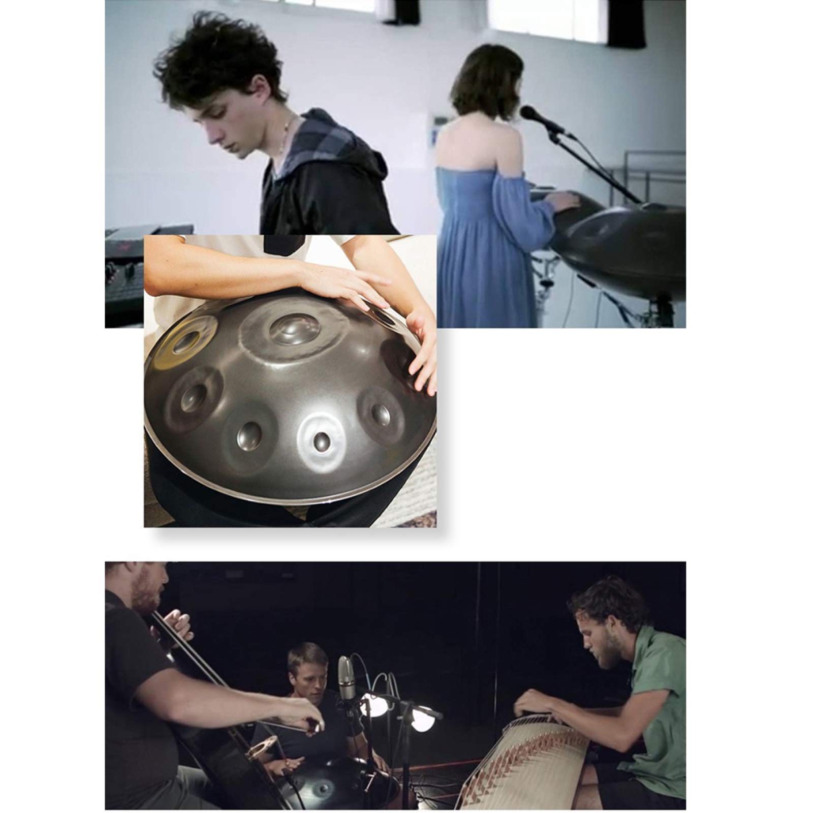 YUANZHOU Handpan - Tongue (9 notas, 22 pulgadas, acero, con bolsa de viaje)