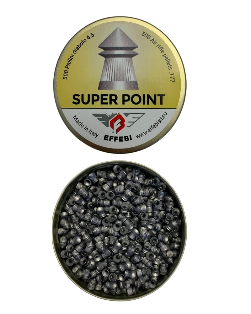 Pallini per Carabina Beretta Cal. 4,5 mm Superpoint Testa a punta (scat. da 500 pezzi)