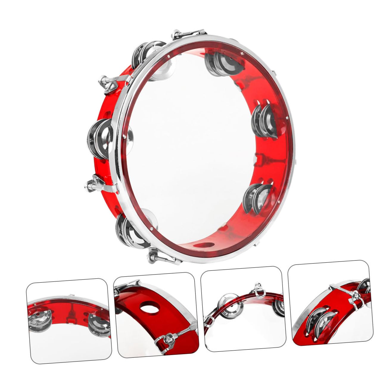 BESTonZON Tamburello Portatile Mano per Ragazzo Ragazza Strumento Musicale Percussione Leggero e Resistente per Feste e Attività Didattiche