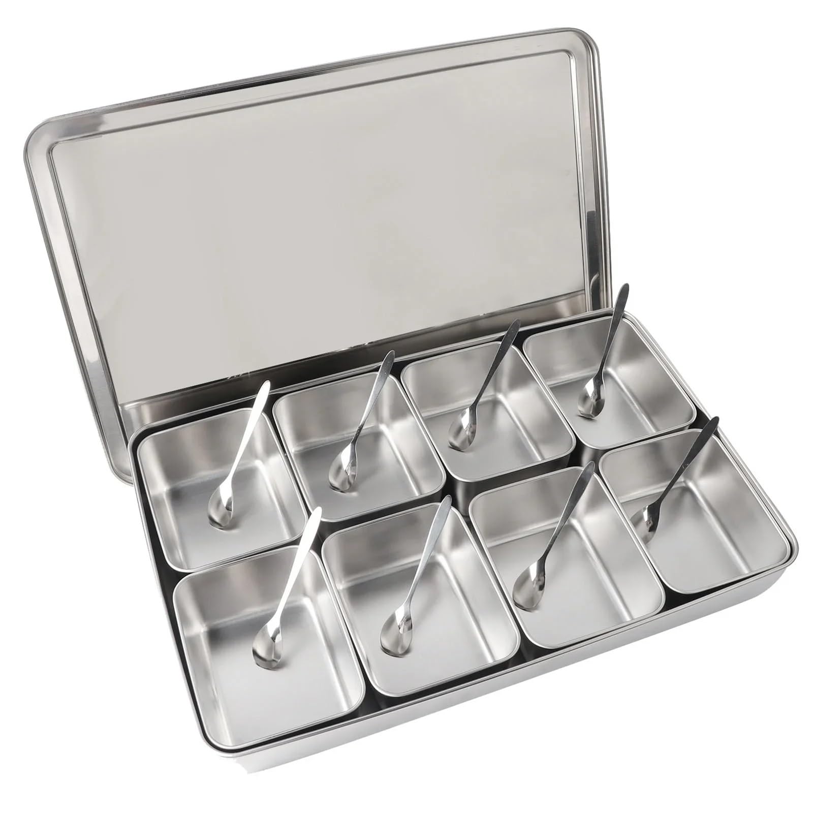 CNYUON Aluminium Alloy Seasoning Box Condiment Storage Containers Spice Jar Kitchen Utensils