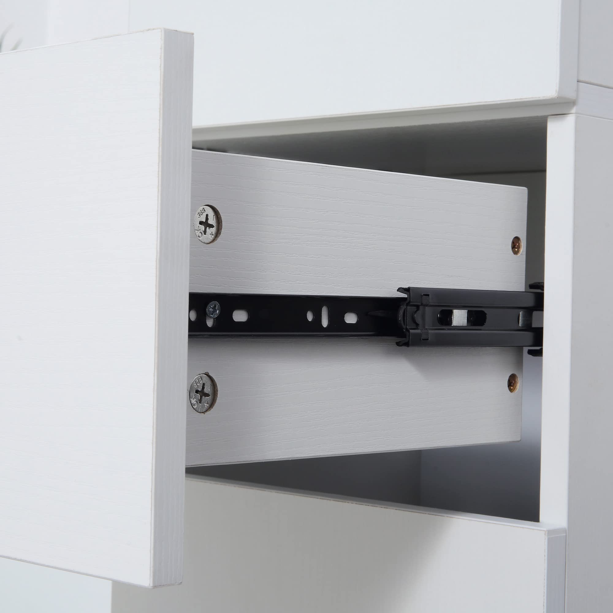 kleankin Colonna Bagno con 2 Armadietti e Cassetto, Mobile Bagno Alto, Mobiletto Bagno Salvaspazio con 2 Ante, Ripiani Regolabili in Legno, 30x28x180 cm, Bianco