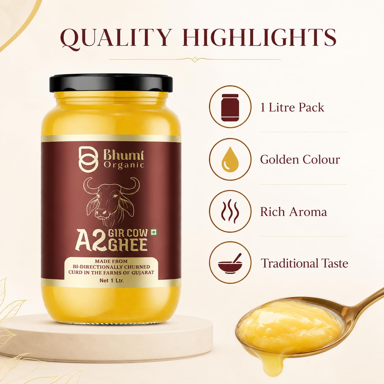 Bhumi Organic Gir Cow Bilona Ghee, 100 ml 2
