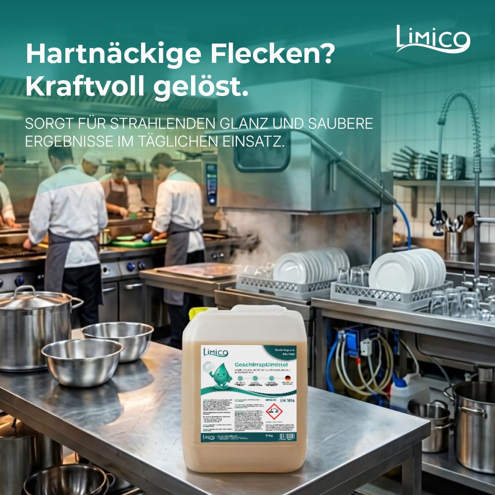 Geschirrspülmittel - 17 kg Geschirrreiniger Sparpaket für gewerbliche Spülmaschinen - Spülmittel für Gastronomie, Kantinen & Catering - kraftvoll gegen starke Verschmutzungen