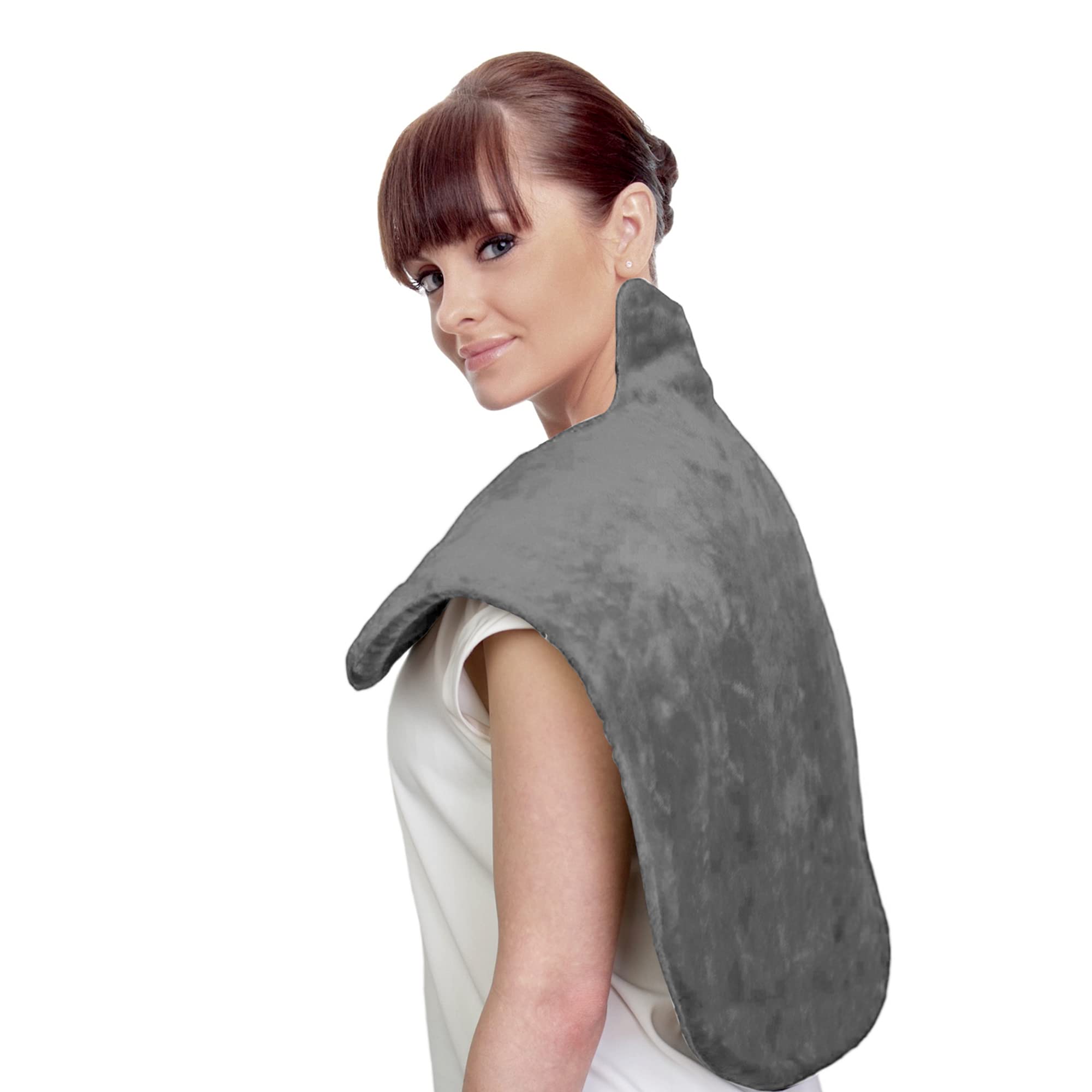 ASAB Calentador eléctrico de espalda eléctrico para masaje de cuello y hombros, envoltura de calor, almohadilla de calor para cuello, hombros, espalda, 3 ajustes de calor, apagado automático, lavable