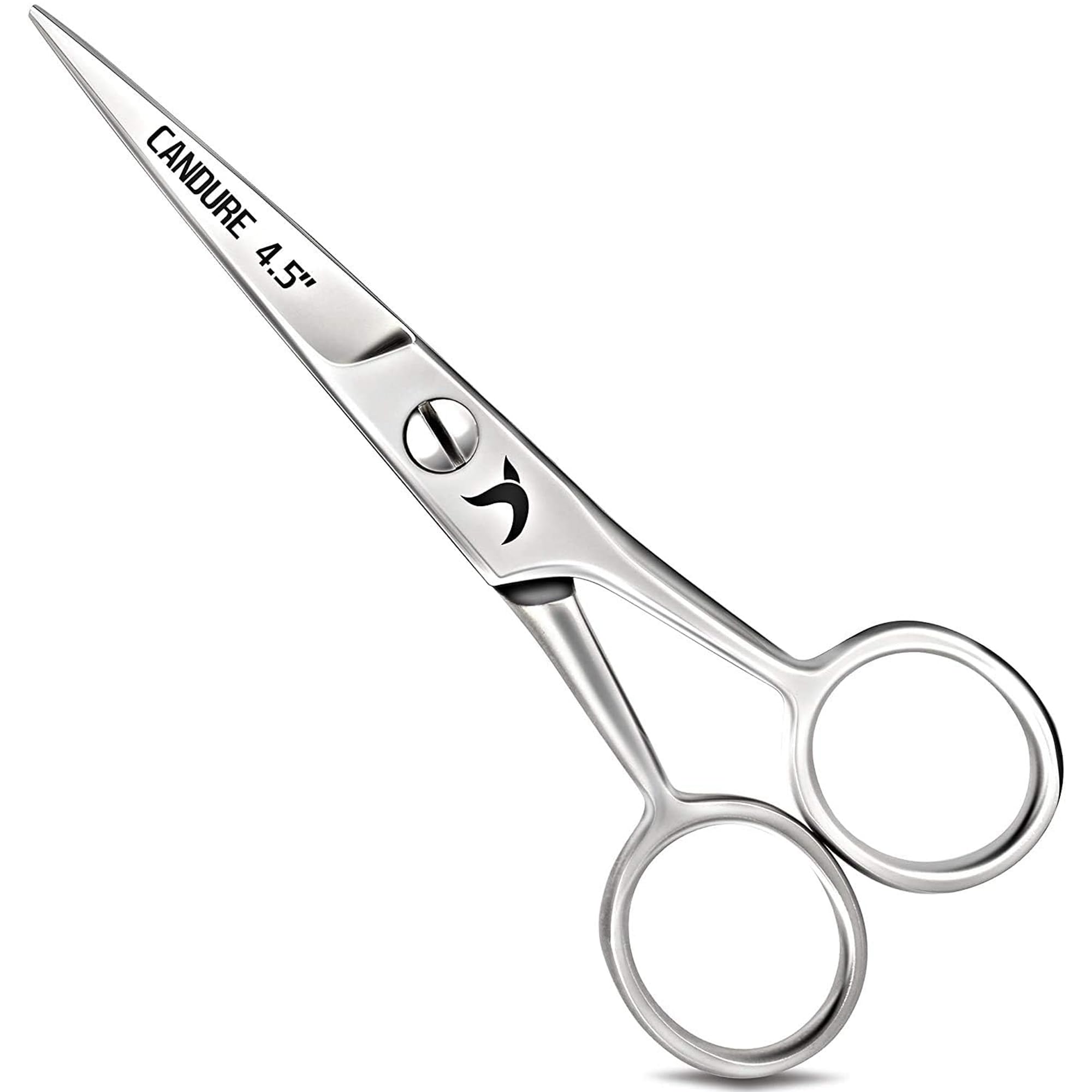 Candure Profesional Tijeras de Peluquería Profesional para Barbero - Tijeras para Recortar la Barba y El Bigote, Tijeras para Nariz y Oído, Peluquería Niños Tijeras con Estuche Blíster
