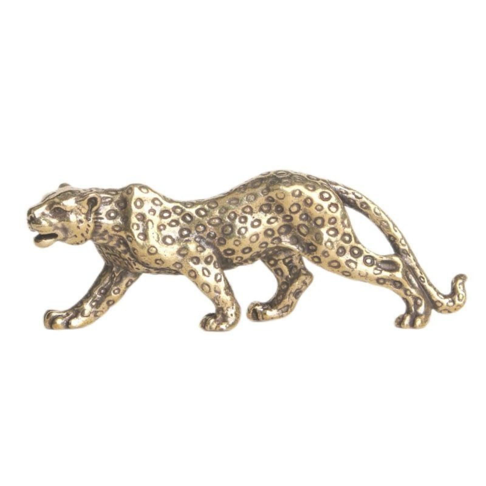 AOTTSD Feng Shui Brass Money Leopard Figurine, Desktop Decor