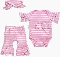 Vista 1 de Reborn Baby Doll - Conjunto de ropa de niña de 22 pulgadas para muñeca Reborn de 22 a 24 pulgadas, 3 piezas