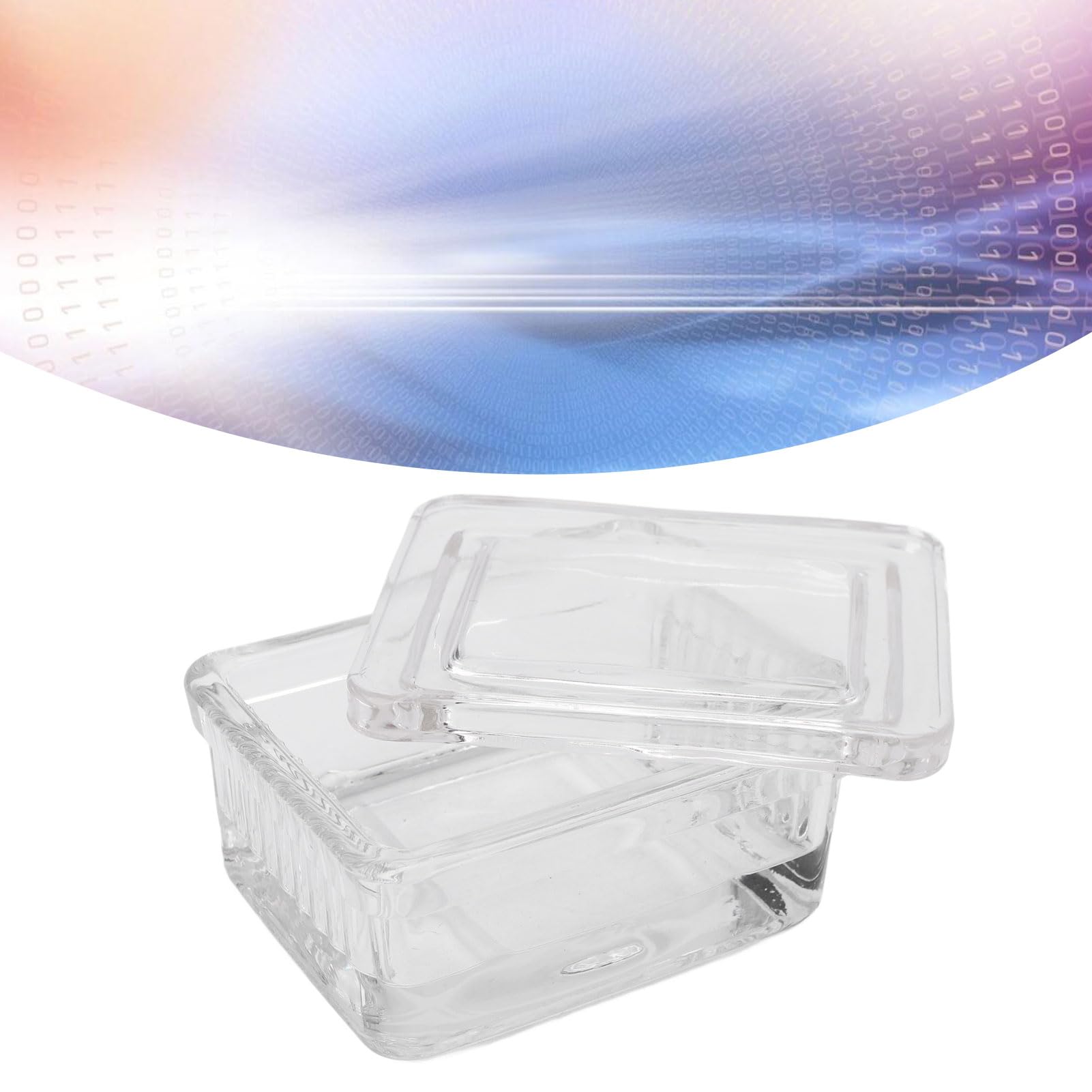 Sunicon Glass Slide Staining Jar, High Transmittance StabilityAnimal and Plant Specimens Slide Staining Tank Clear Container with Lid for Laboratory Experiments (10 Slides Capacity Jar)