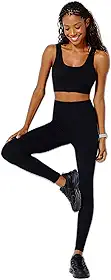 Calça Legging Esportiva Feminina Sem Costura SC40, Preto, M