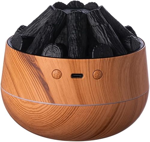 Humidificador de fuego de carbono simulado de gran capacidad, diseño de fuego de carbón de oficina, escritorio USB, portátil, ultra silencioso
